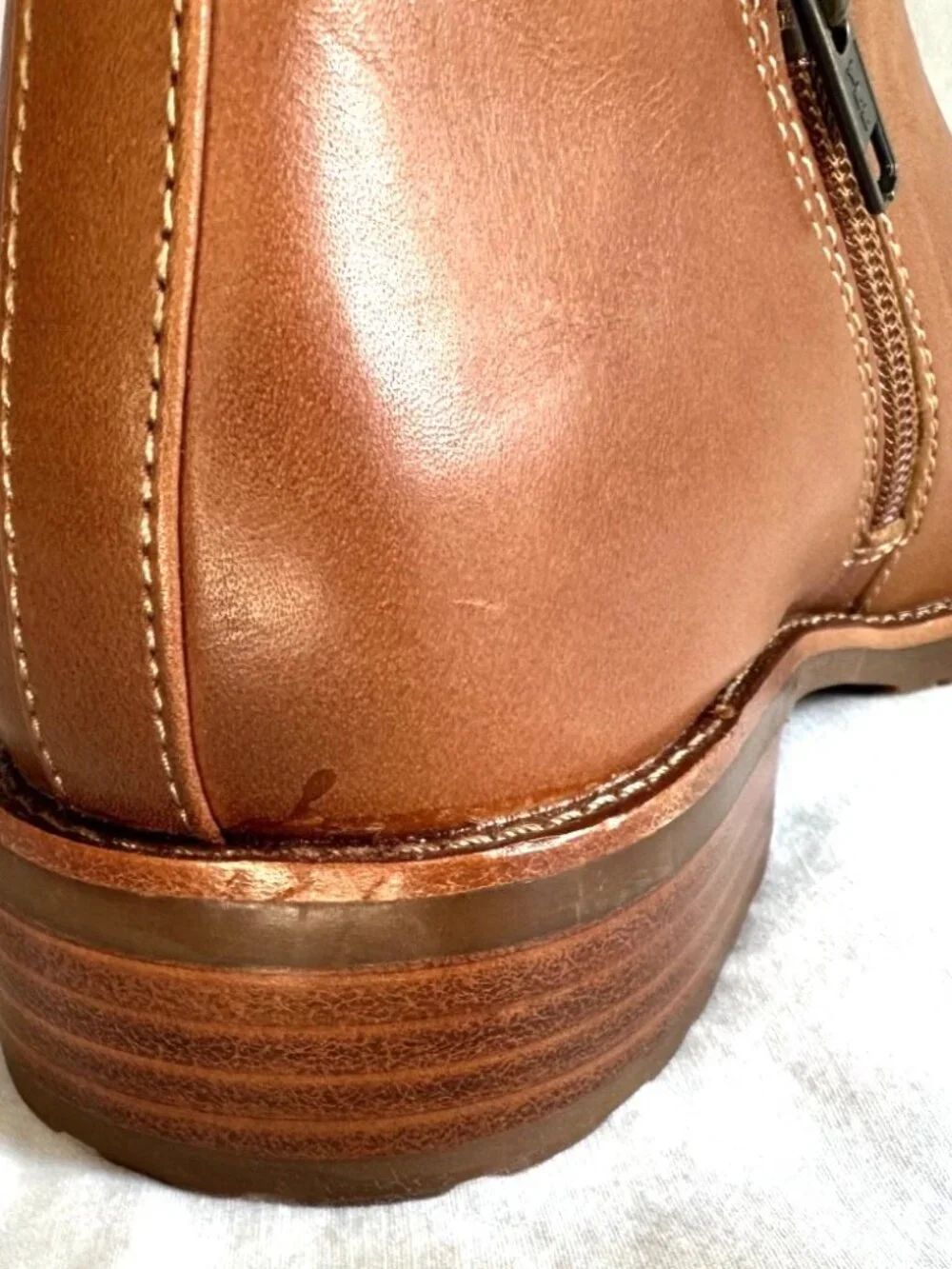 Softt Beatrice Leather Ankle Boots Tan Brown Women's Size 7.5
